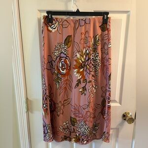 Adrianna Papell Floral Print Midi Skirt